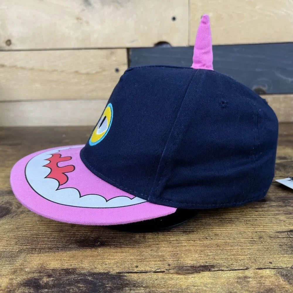 Miniso Life Japan Monster Eye Baseball Hat Pink Brim Mouth Teeth Snapback Hat